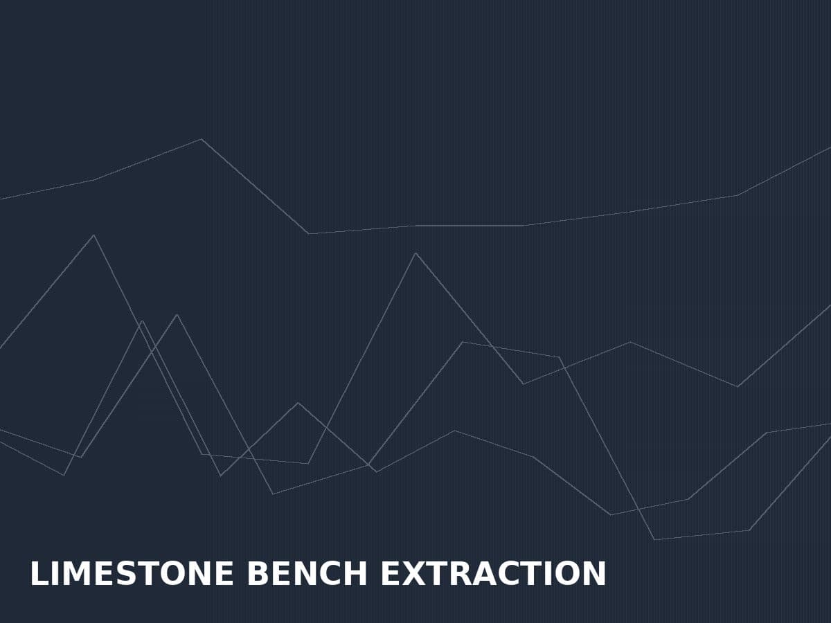 Limestone bench extraction — Limestone quarry bench